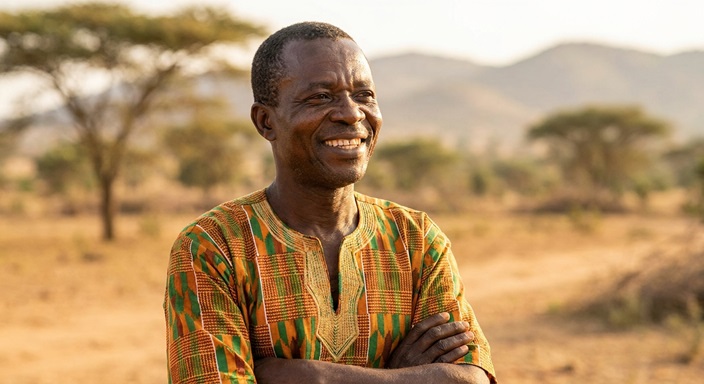Ghanaian man healthy and smiling after using 2in1 Diabetwash