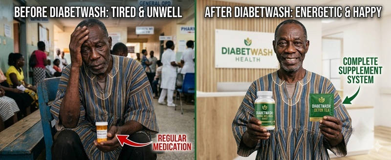 Before and after Diabetwash transformation