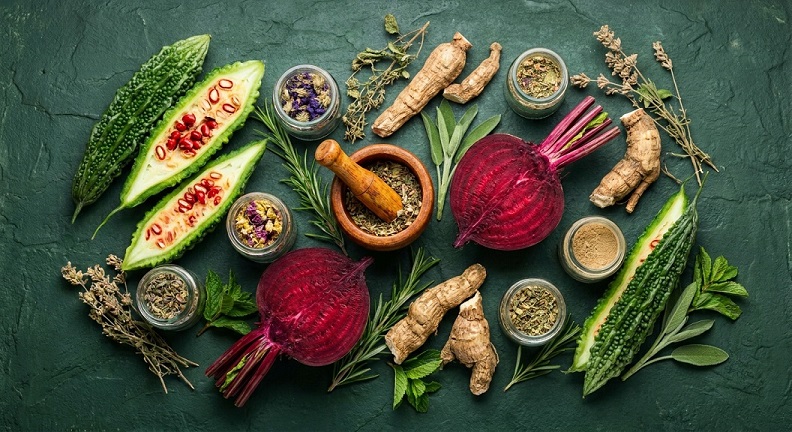 Bitter melon, beetroot and kudzu root herbal ingredients